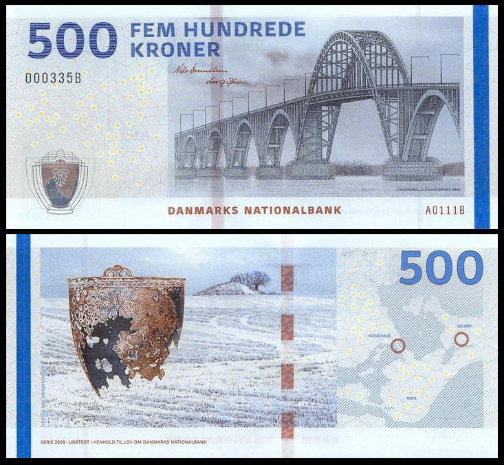 丹麦纸币，500克朗